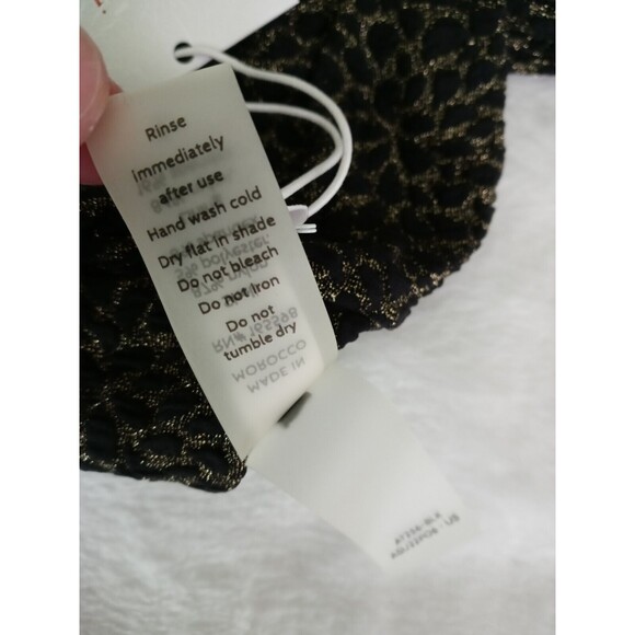 Andie x Demi Moore The Monaco Swim Top Black Gold Floral Jacquard Size L - Picture 7 of 9